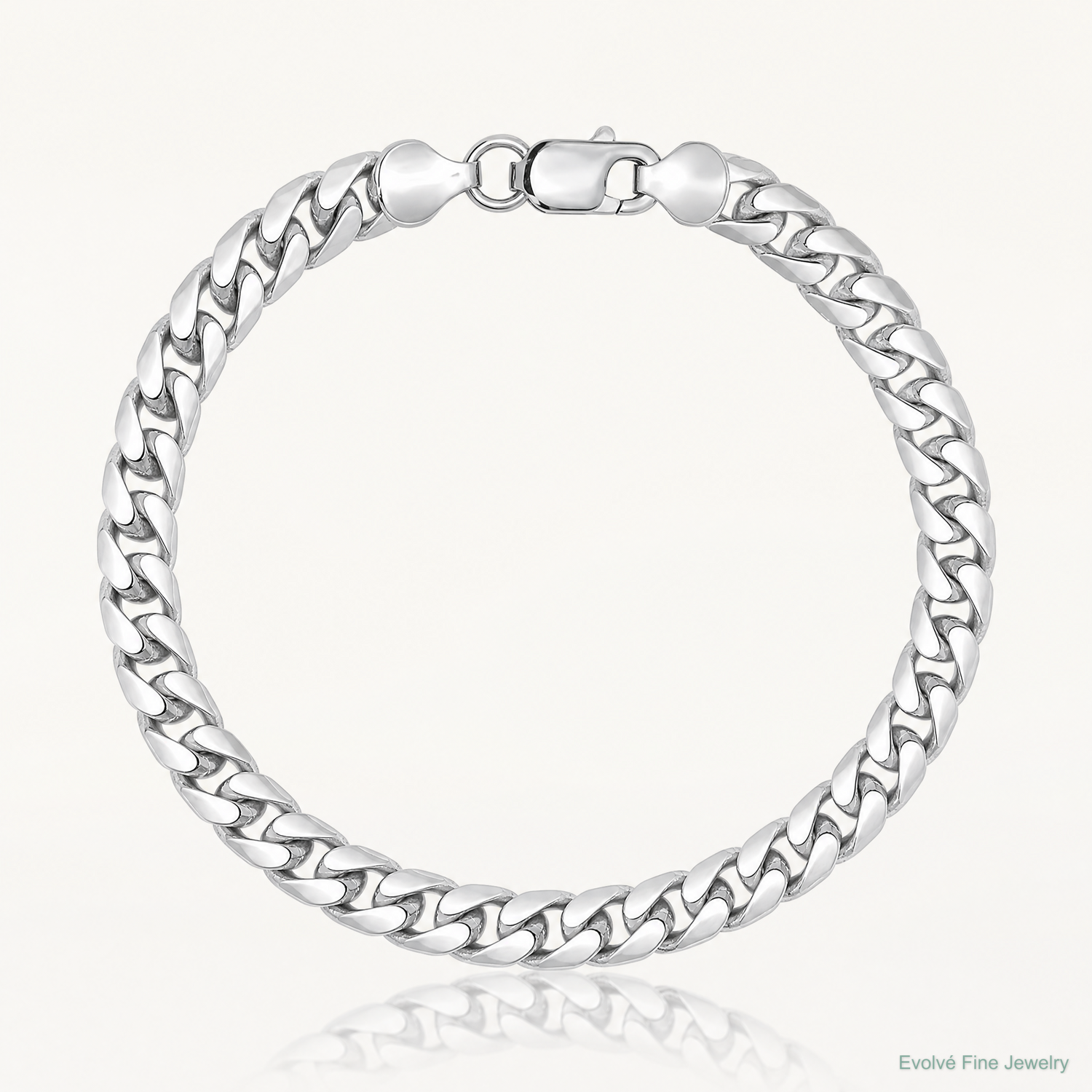 14k White Gold 6.25mm Solid Miami Cuban Chain - Lifestyle View