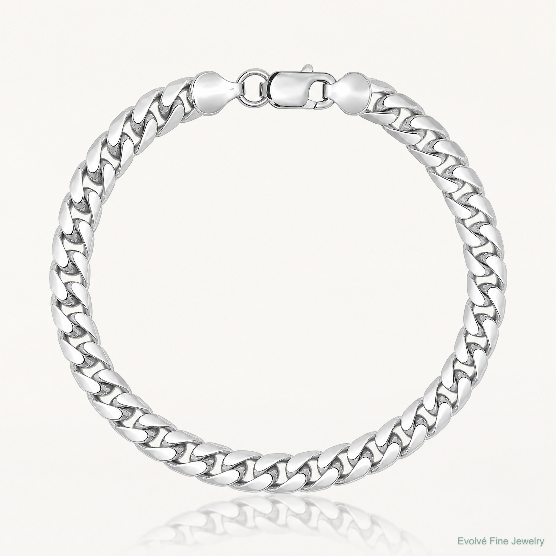 14k White Gold 6.25mm Solid Miami Cuban Chain - Lifestyle View