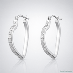14k WG Diamond Fascination Diamond Dust/Accent Heart Hoops - Lifestyle View