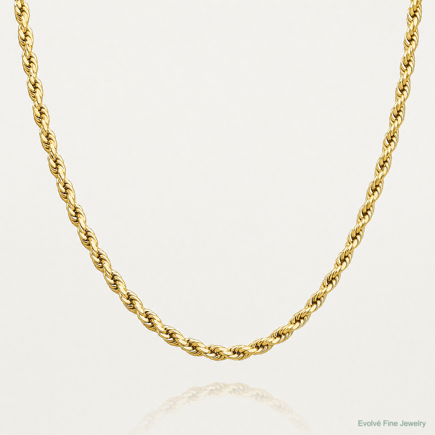 14k 2mm Semi-solid D/C Rope Chain - Lifestyle View
