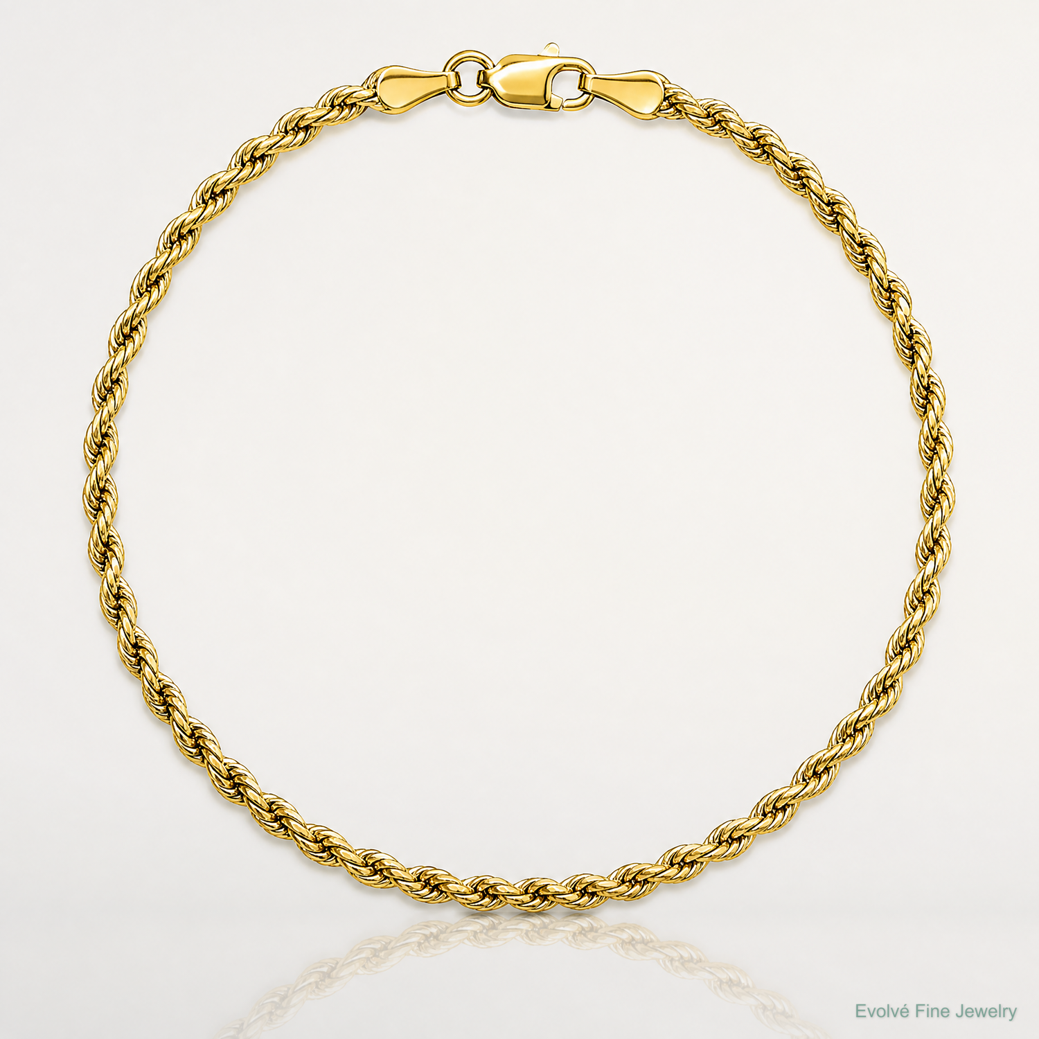 14k 2.25mm Semi-solid D/C Rope Chain - Lifestyle View