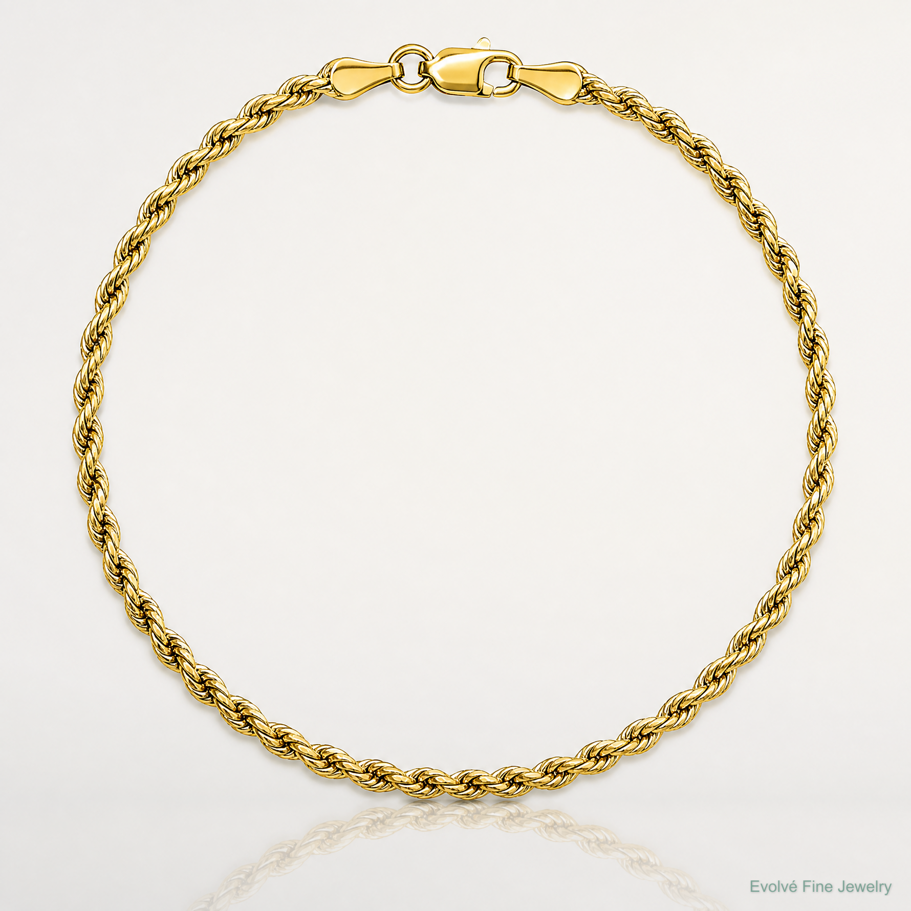 14k 2.25mm Semi-solid D/C Rope Chain - Lifestyle View
