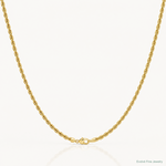 14k 2.5mm Semi-solid D/C Rope Chain - Lifestyle View