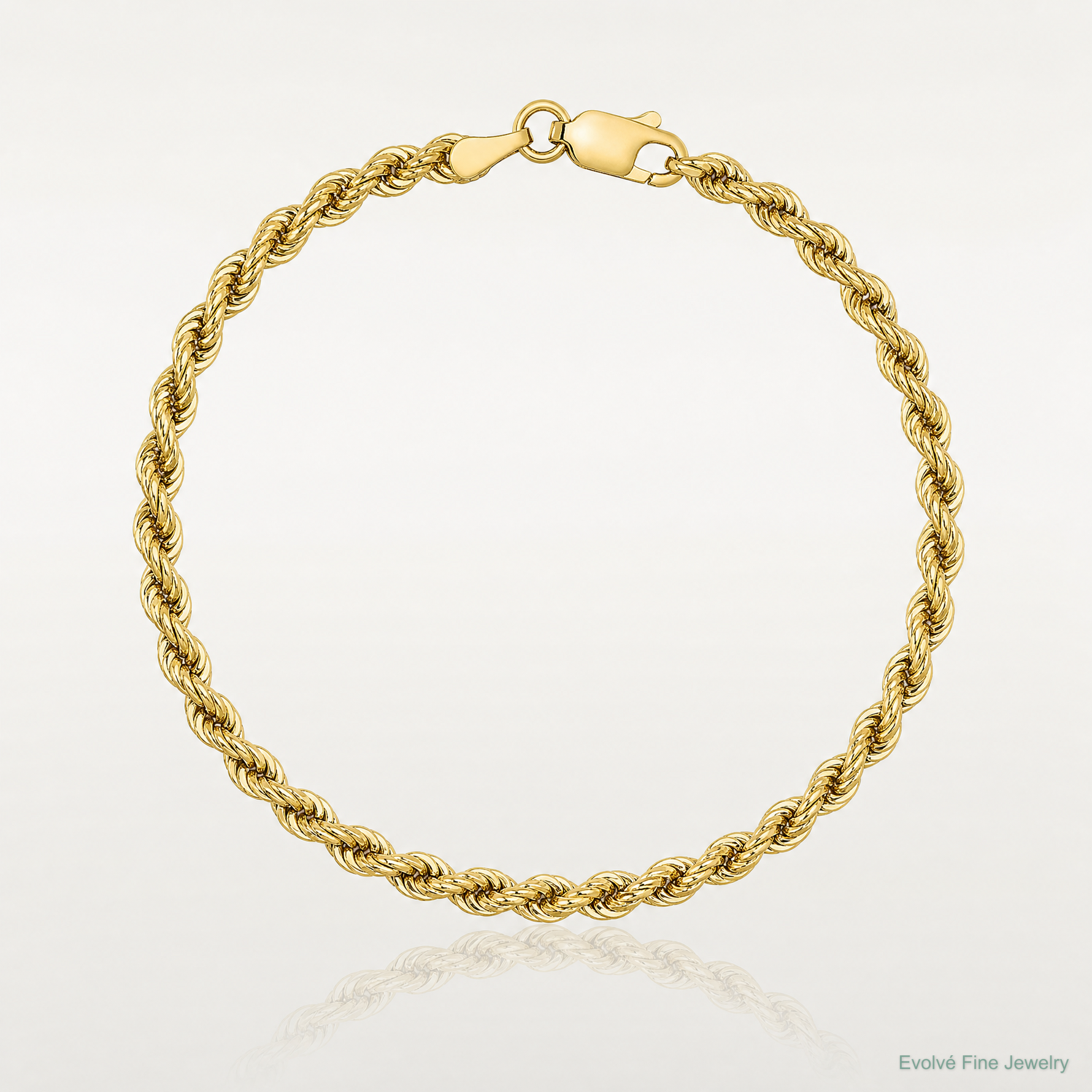 14k 3mm Semi-solid D/C Rope Chain - Lifestyle View