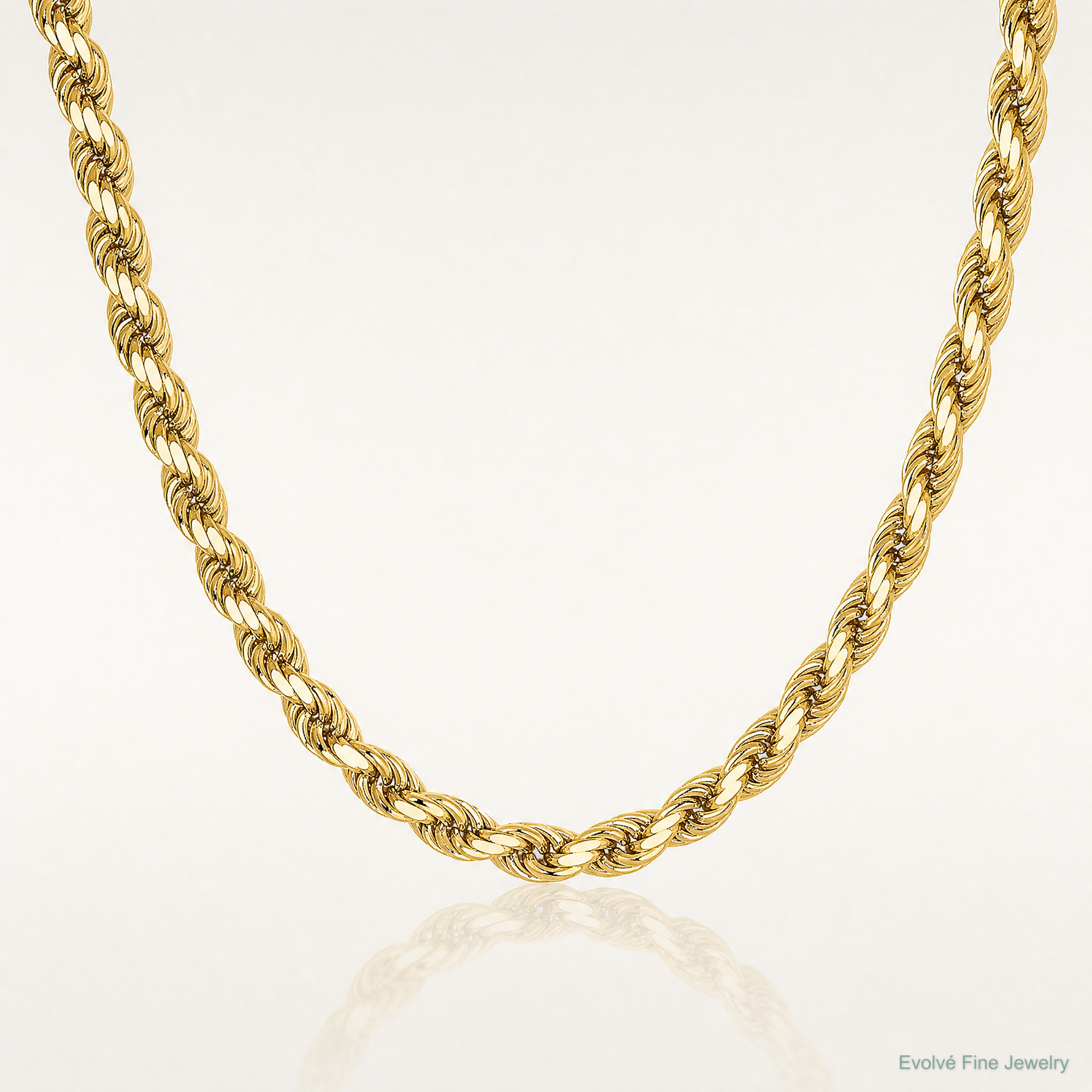 14k 3.5mm Semi-solid D/C Rope Chain - Lifestyle View