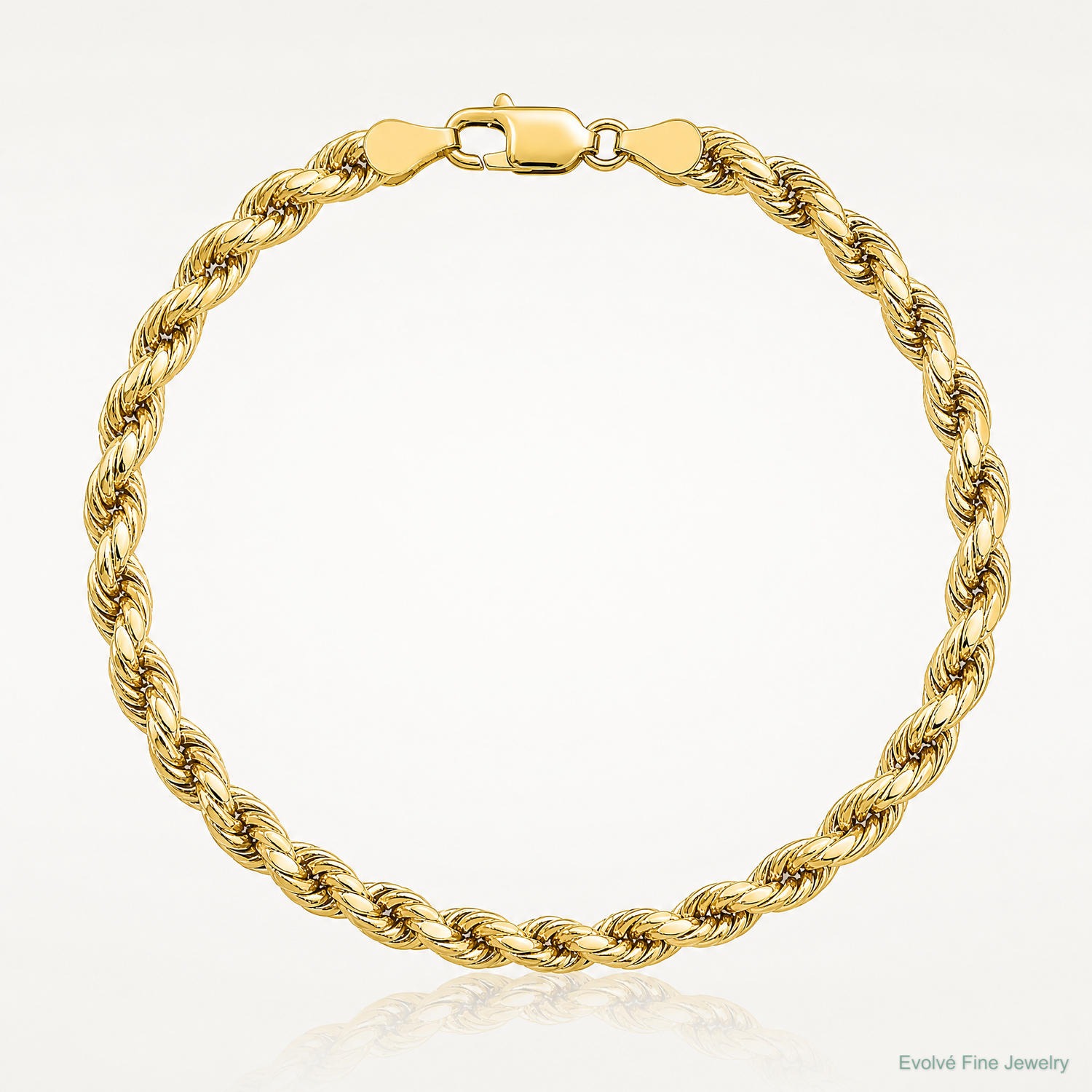 14k 4.9mm Semi-solid D/C Rope Chain - Lifestyle View