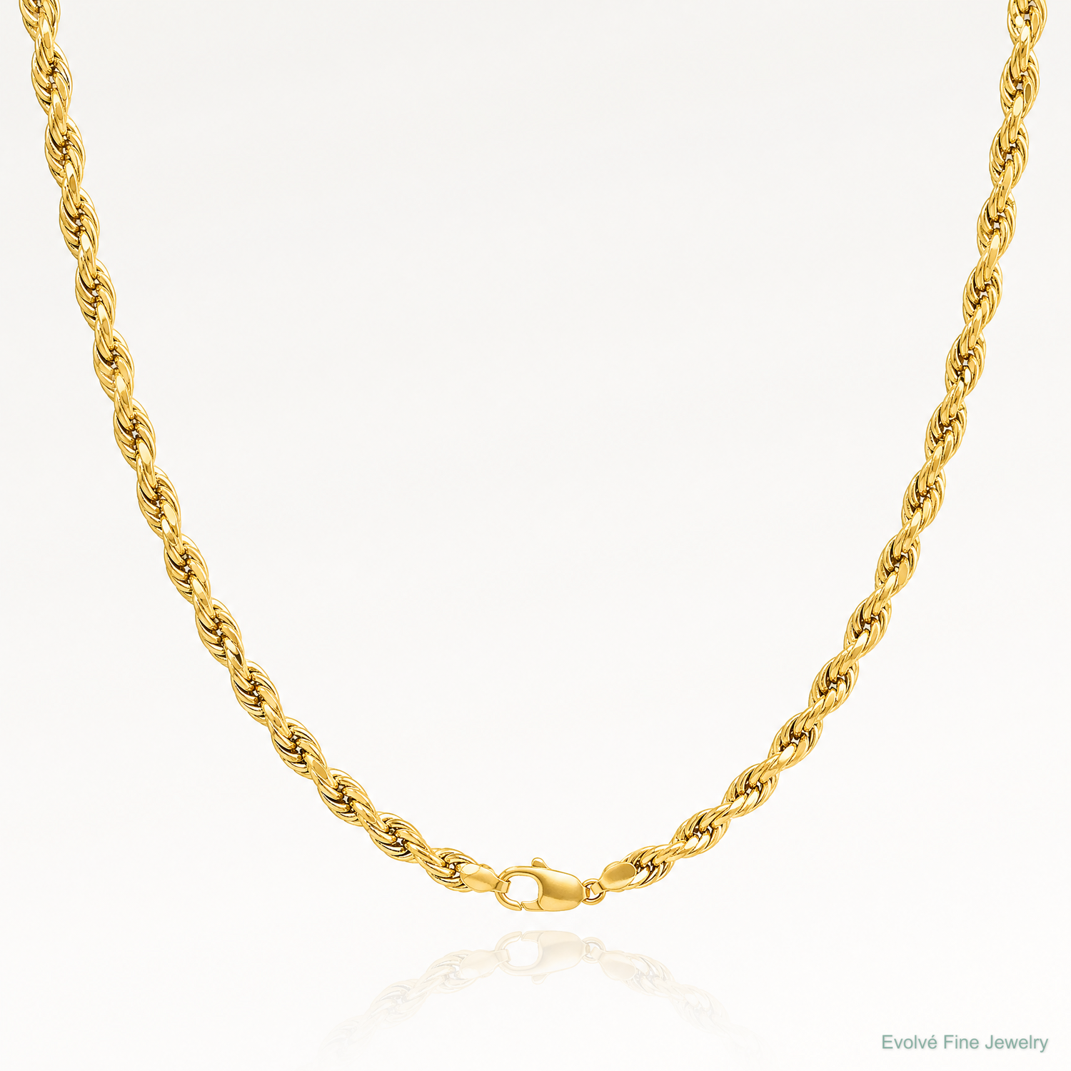 14k 5.5mm Semi-solid D/C Rope Chain - Lifestyle View