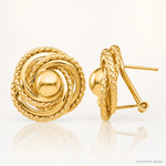14k Polished & Twisted Fancy Omega Back Post Earrings - Lifestyle View