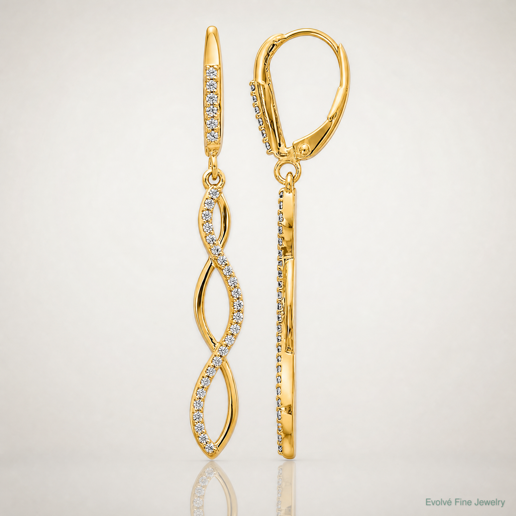 14k Diamond Leverback Earrings - Lifestyle View