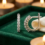 14k White Gold Fancy Hinged Diamond Earrings - Lifestyle View