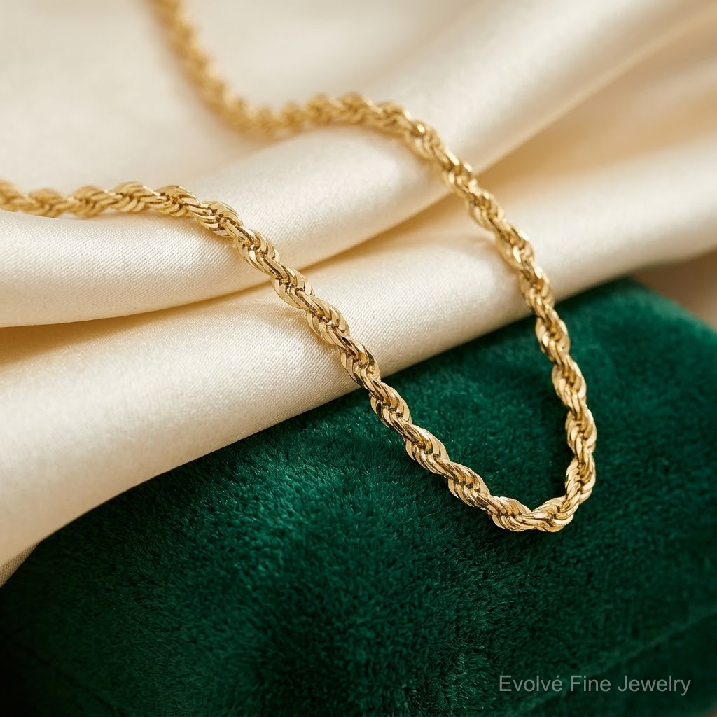 14k 2.5mm Ultra D/C Rope Chain - Lifestyle View