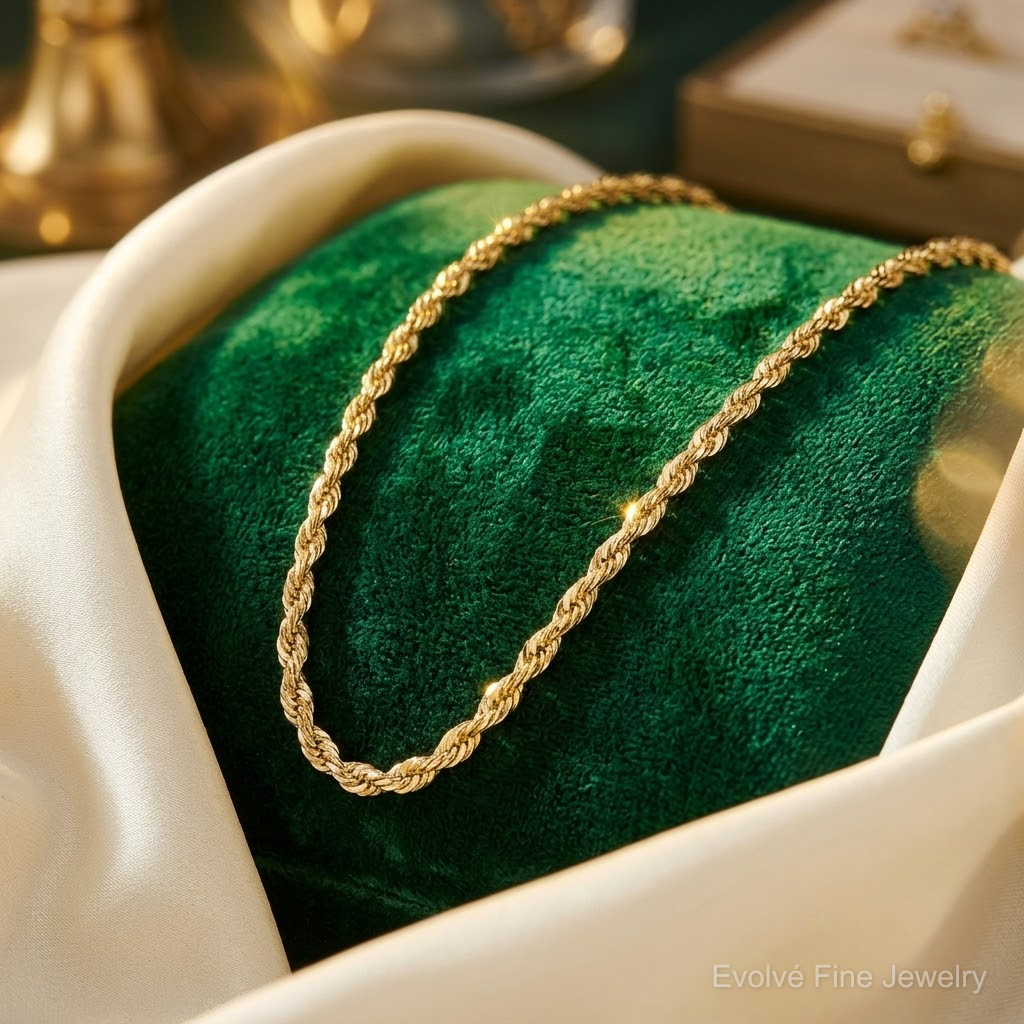 14k 2.75 mm Ultra D/C Rope Chain - Lifestyle View
