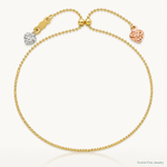 14K Tri-color D/C Heart Adjustable Bracelet - Lifestyle View