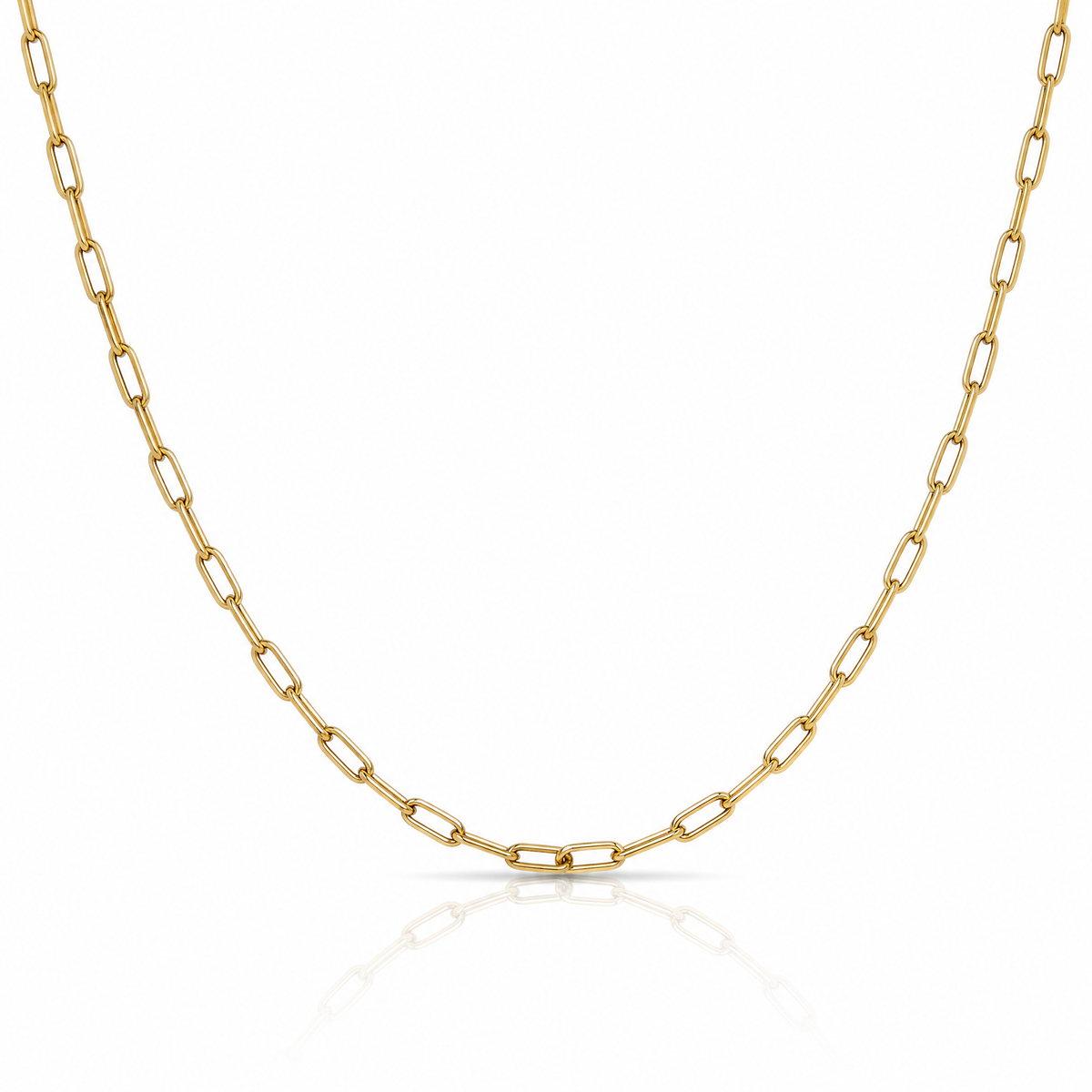 Leslie's Sterling Silver Gold-plt 2.3mm Paperclip 1in+1in Adjustable Chain - Lifestyle View