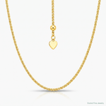 Leslie's Sterling Silver Gold-plated Adjustable 1mm Spiga Chain - Lifestyle View