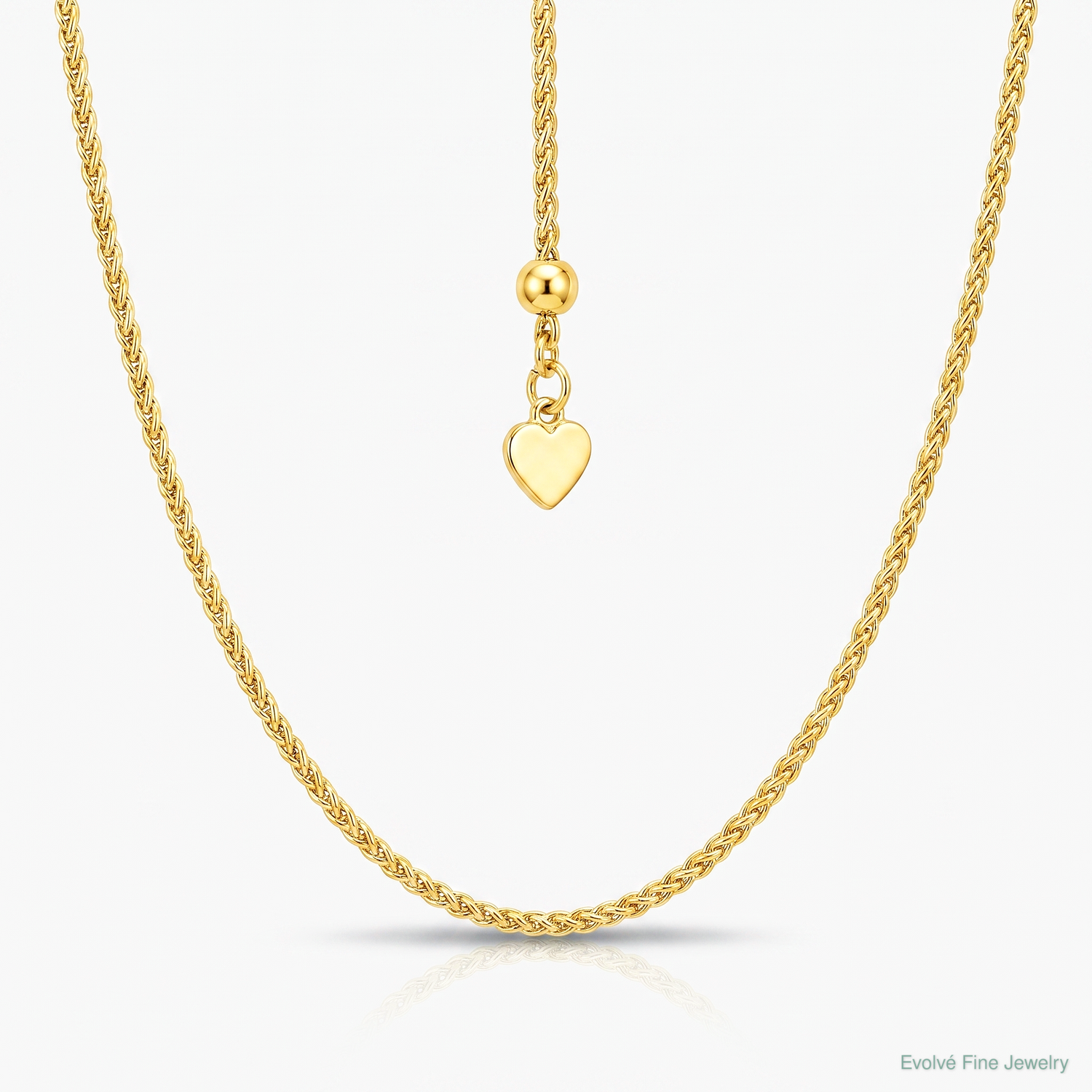 Leslie's Sterling Silver Gold-plated Adjustable 1mm Spiga Chain - Lifestyle View