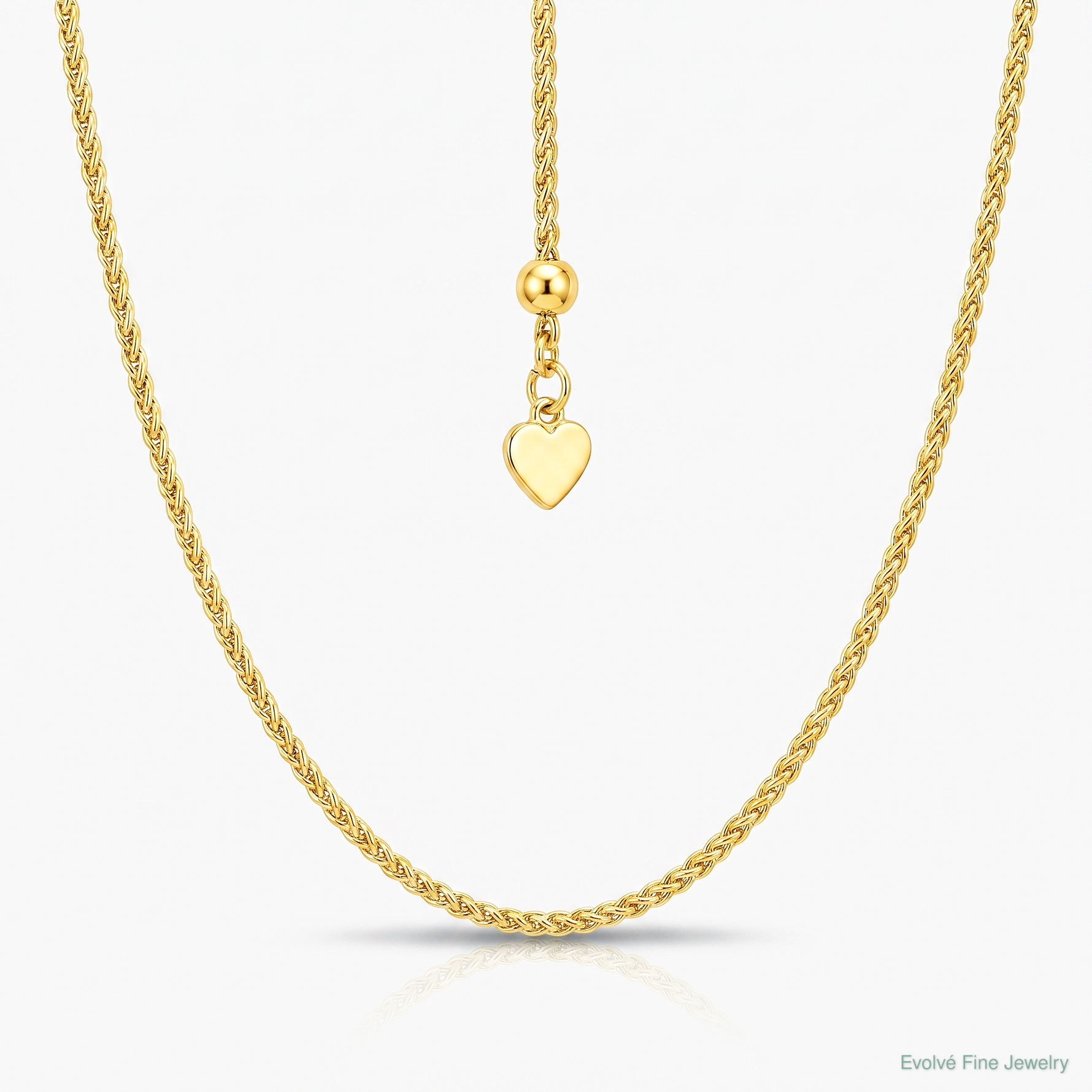 Leslie's Sterling Silver Gold-plated Adjustable 1mm Spiga Chain - Lifestyle View