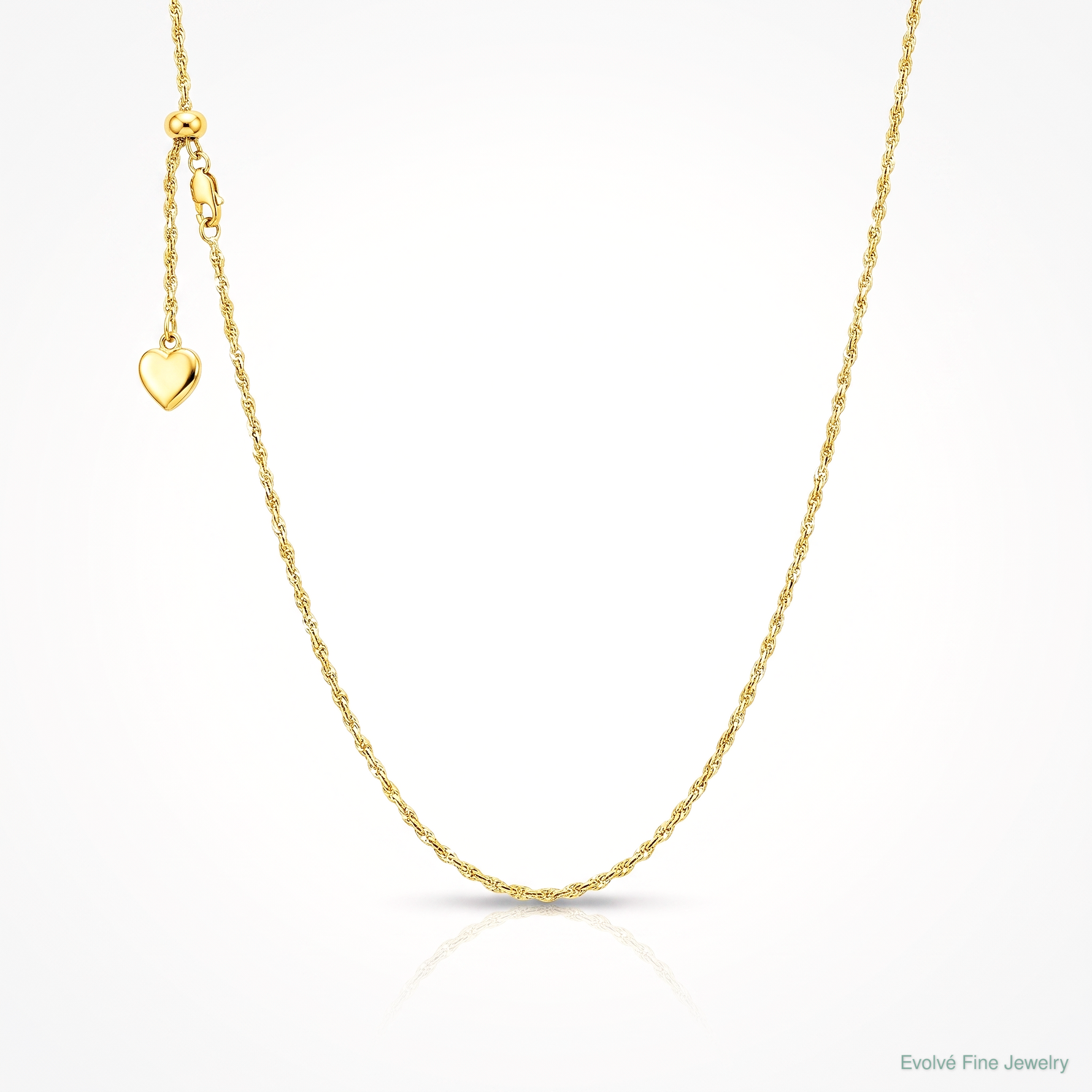 Leslie's Sterling Silver Gold-plated Adjustable 1.2mm D/C Rope Chain - Lifestyle View