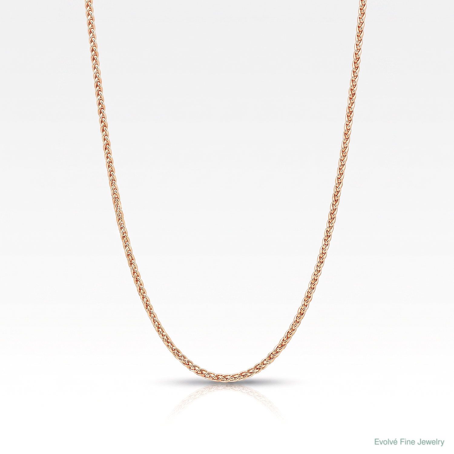 Leslie's Sterling Silver Rose Gold-plated Adjustable 1mm Spiga Chain - Lifestyle View