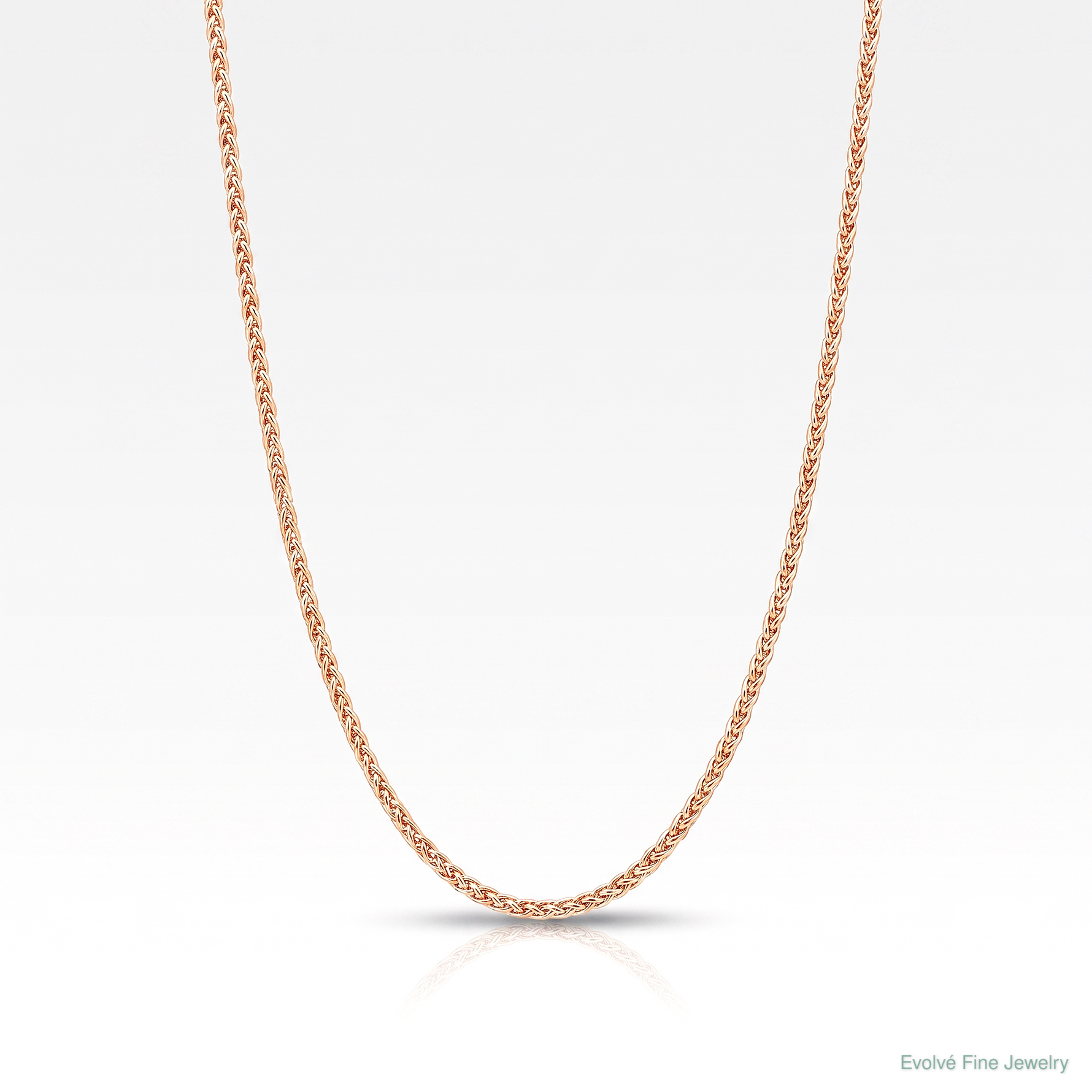 Leslie's Sterling Silver Rose Gold-plated Adjustable 1mm Spiga Chain - Lifestyle View