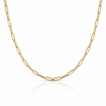 Leslie's SS Gold-plated Adjustable 2mm Paperclip Flat Oval Link Chain - Lifestyle View