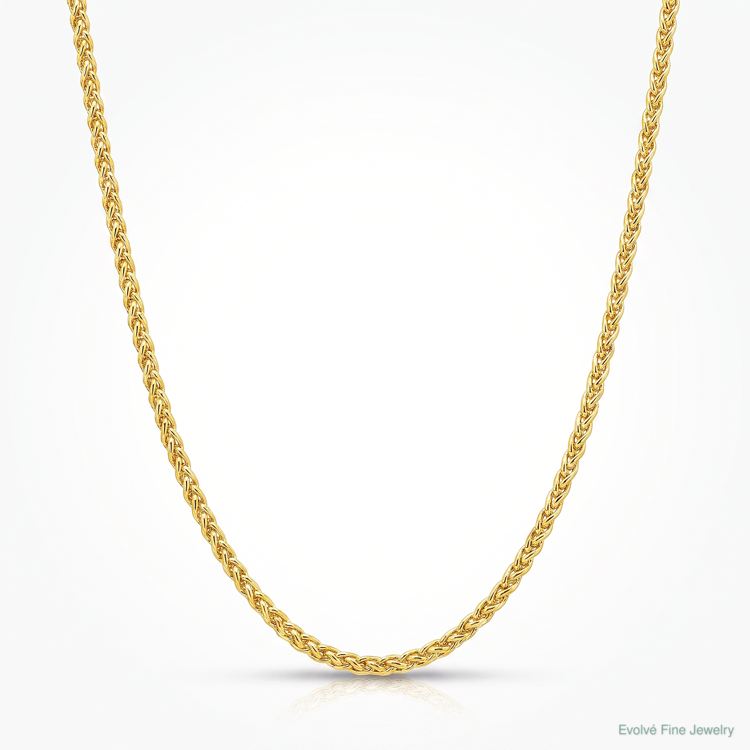 Leslie's Sterling Silver Adjustable Gold-plated 1.3mm Spiga Chain - Lifestyle View