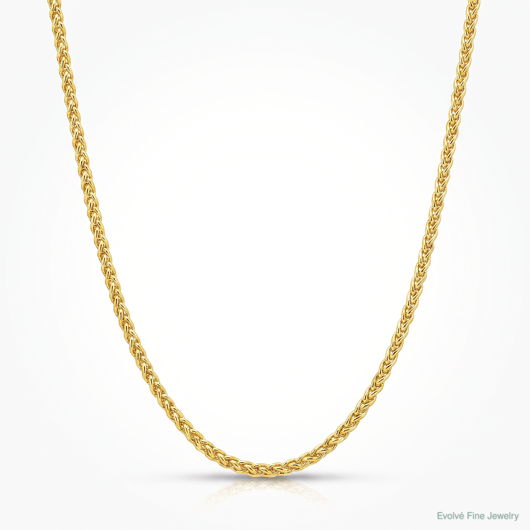 Leslie's Sterling Silver Adjustable Gold-plated 1.3mm Spiga Chain - Lifestyle View