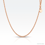 Leslie's Sterling Silver Adjustable Rose Gold-plated 1.3mm Spiga Chain - Lifestyle View
