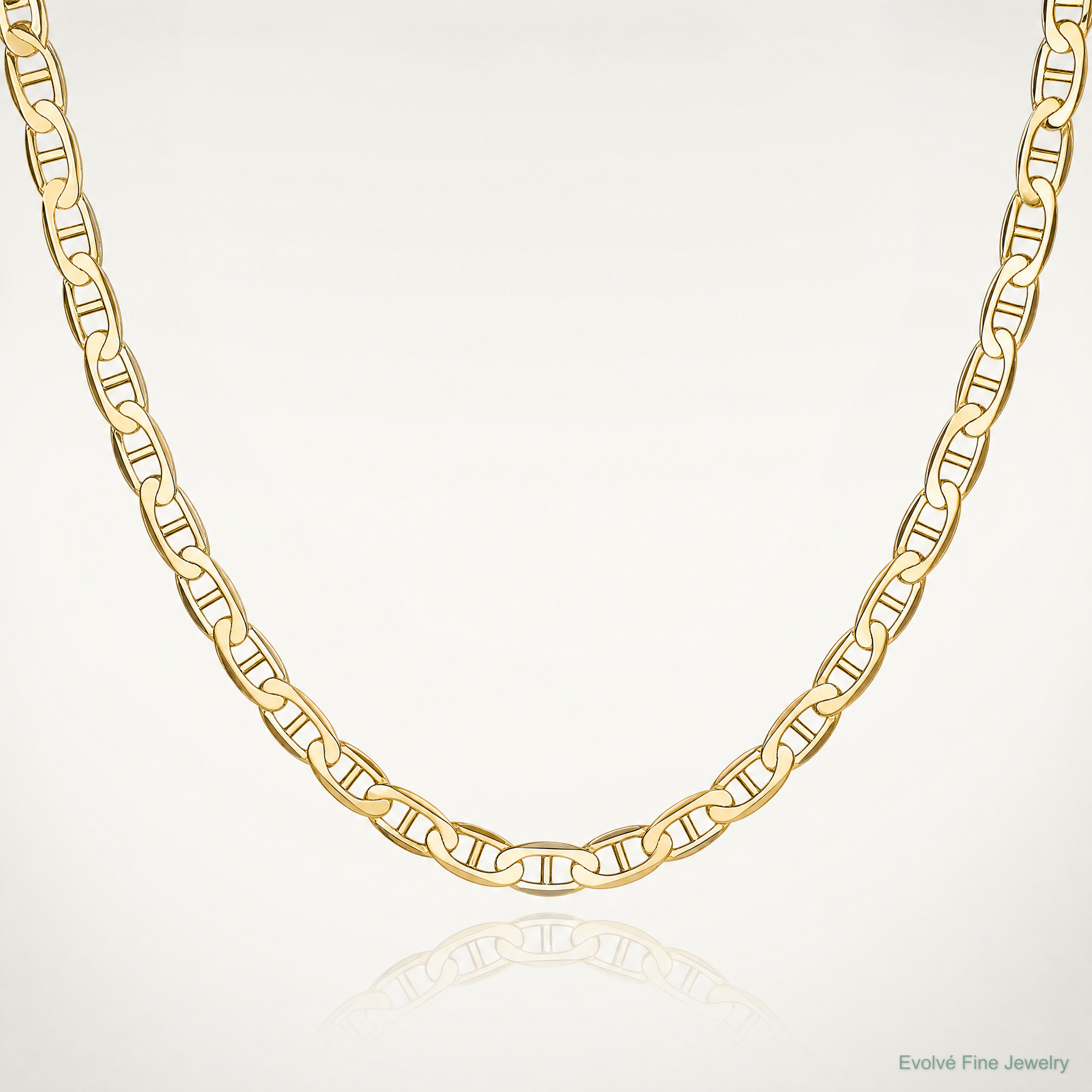14k 2.4mm Concave Anchor Chain - Lifestyle View