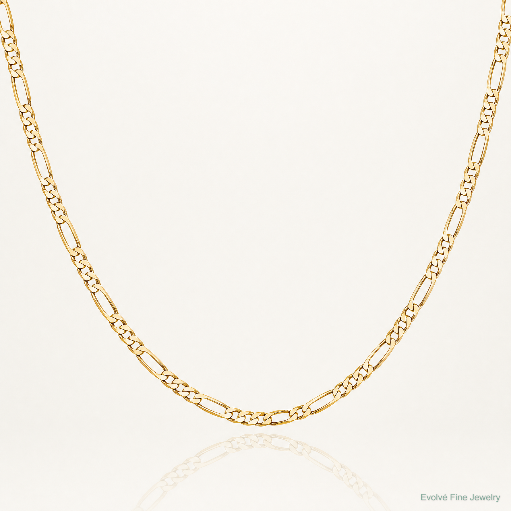14k 1.8mm Flat Figaro Chain - Lifestyle View