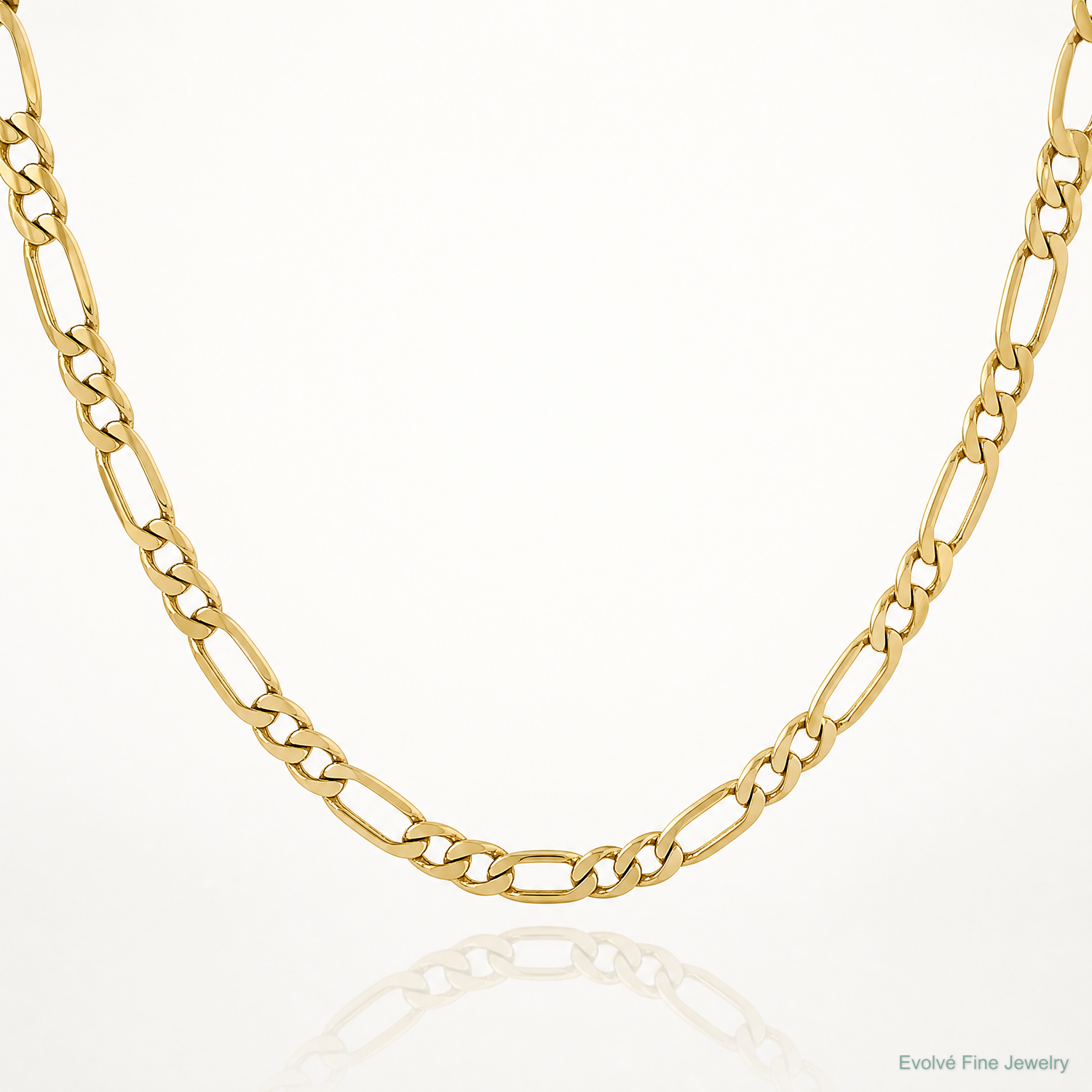 14k 3mm Flat Figaro Chain - Lifestyle View