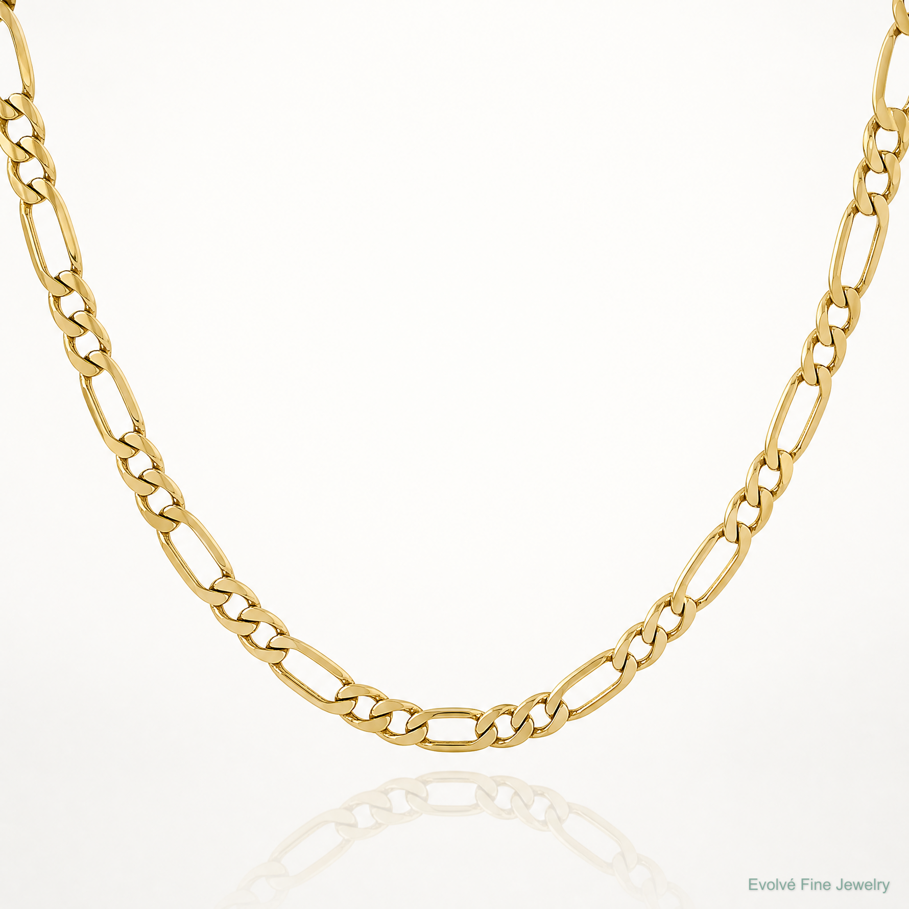 14k 3mm Flat Figaro Chain - Lifestyle View