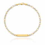 14k with Rhodium Pavé Figaro ID Bracelet - Lifestyle View