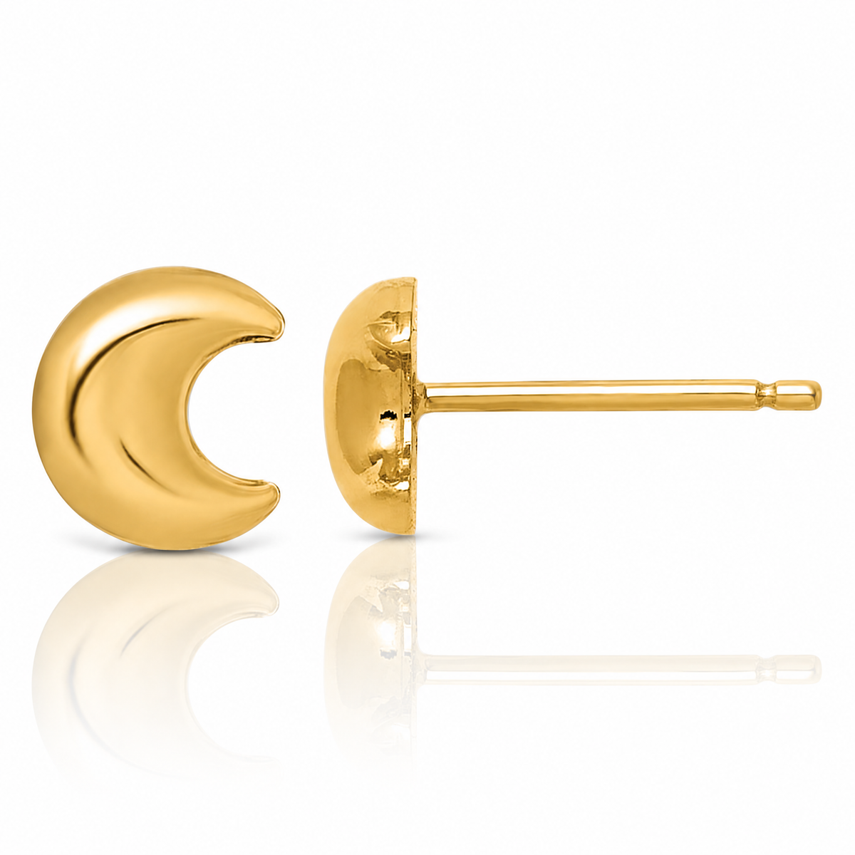 14k Madi K Moon Post Earrings - Lifestyle View