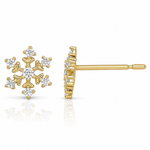 14k Madi K CZ Snowflake Post Earrings - Lifestyle View