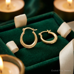 14k Madi K Textured Hoop Earrings - Lifestyle View
