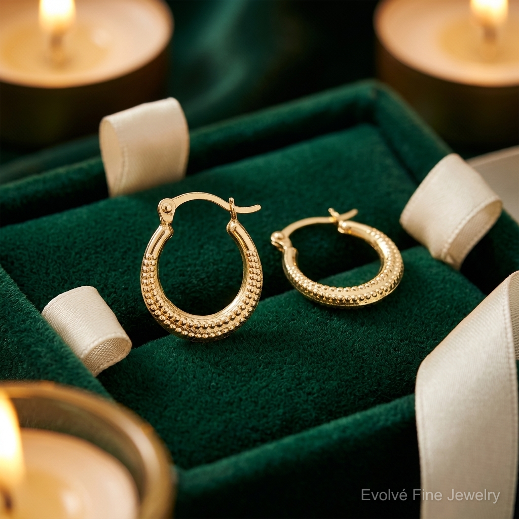 14k Madi K Textured Hoop Earrings - Lifestyle View