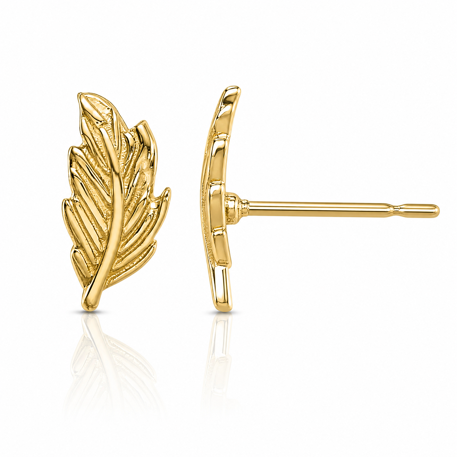 14k Madi K Leaf Post Earrings - Lifestyle View