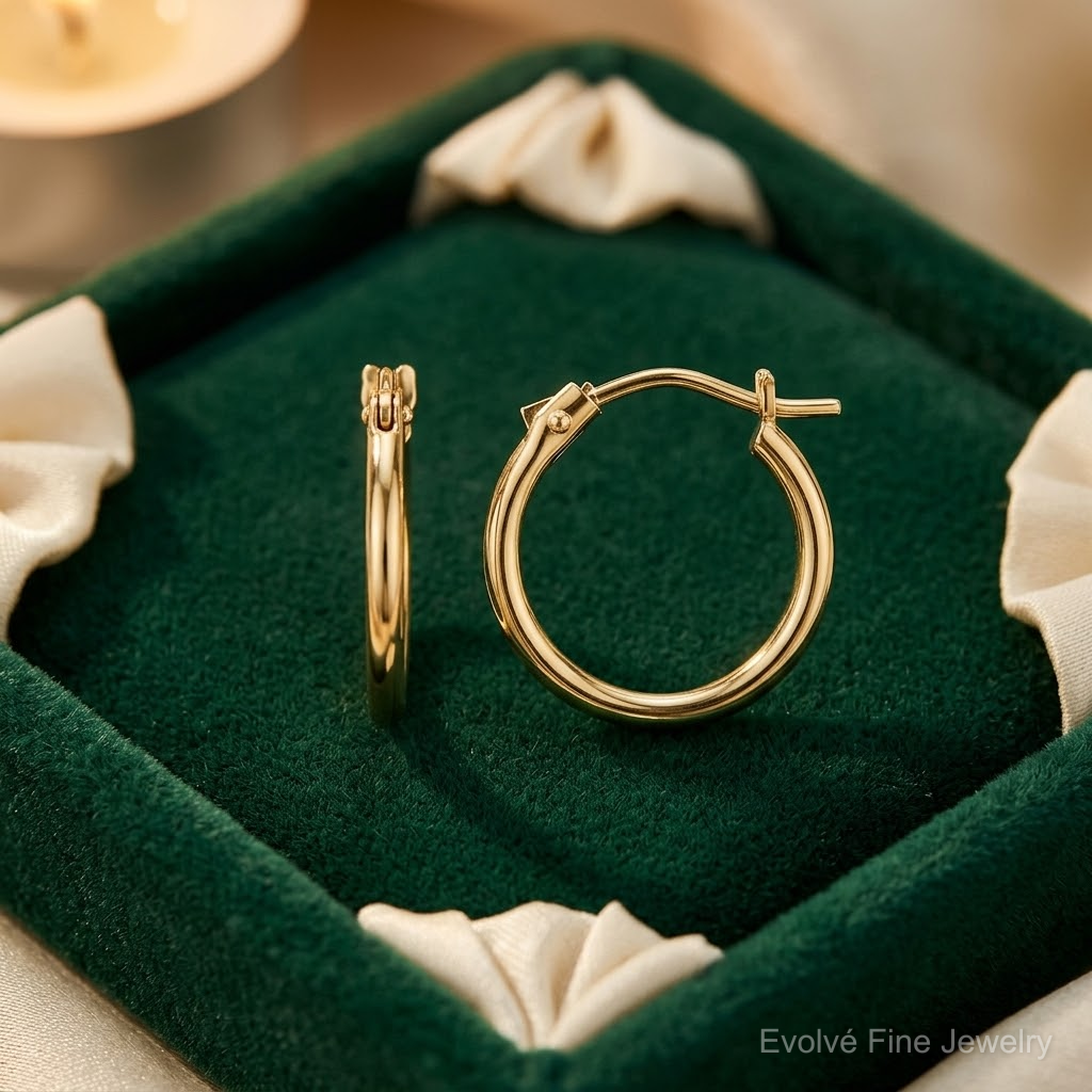 14K Madi K Polished Hoop Earrings - Lifestyle View