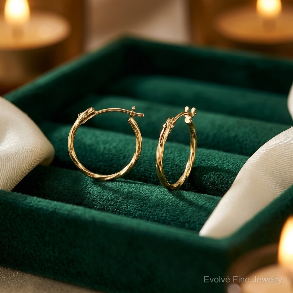14K Madi K Polished Twisted Hoop Earrings - Lifestyle View