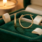 14K Madi K Polished Hinged Hoop Earrings - Lifestyle View