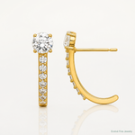 14k Madi K Polished CZ Post J-Hoop Earrings - Lifestyle View