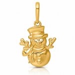 14k Madi K Polished Snowman Pendant - Lifestyle View
