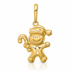 14k Madi K Polished Smiling Gingerbread Pendant - Lifestyle View