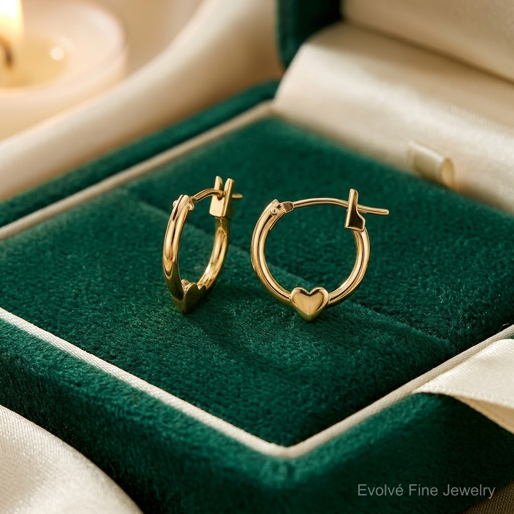 14k Madi K Heart Hoop Earrings - Lifestyle View