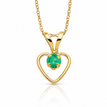 14k Madi K 3mm Emerald Heart Birthstone Necklace - Lifestyle View