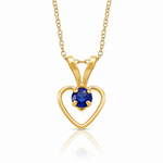 14k Madi K 3mm Sapphire Heart Birthstone Necklace - Lifestyle View