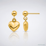 14k Madi K Puffed Heart Post Dangle Earrings - Lifestyle View