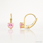 14k Madi K Leverback 4mm Pink CZ Earrings - Lifestyle View