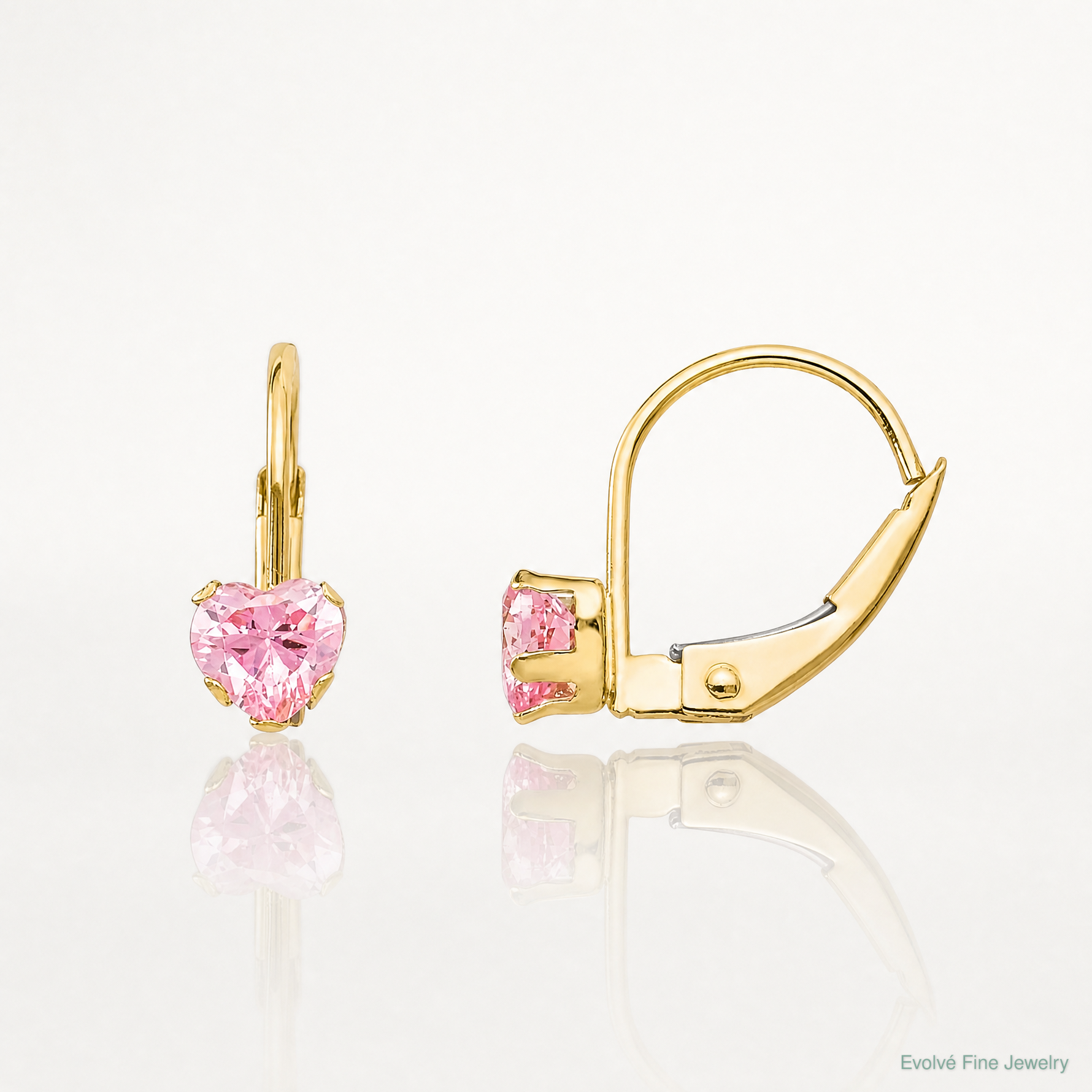 14k Madi K Leverback 4mm Pink CZ Earrings - Lifestyle View